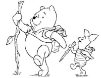 A coloring page of winnie the pooh - group